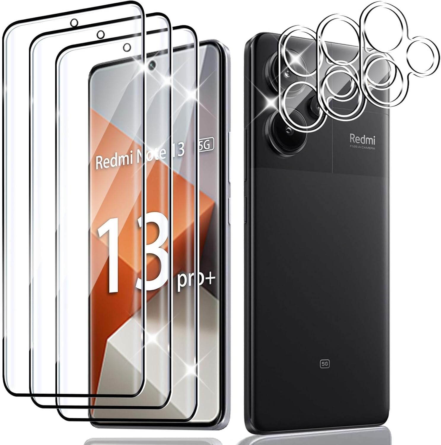 Zakrzywione szkło hartowane 3D 9H Pełna osłona 9H Przezroczysta folia ochronna do Xiaomi Redmi Note 13 Pro Plus 5G