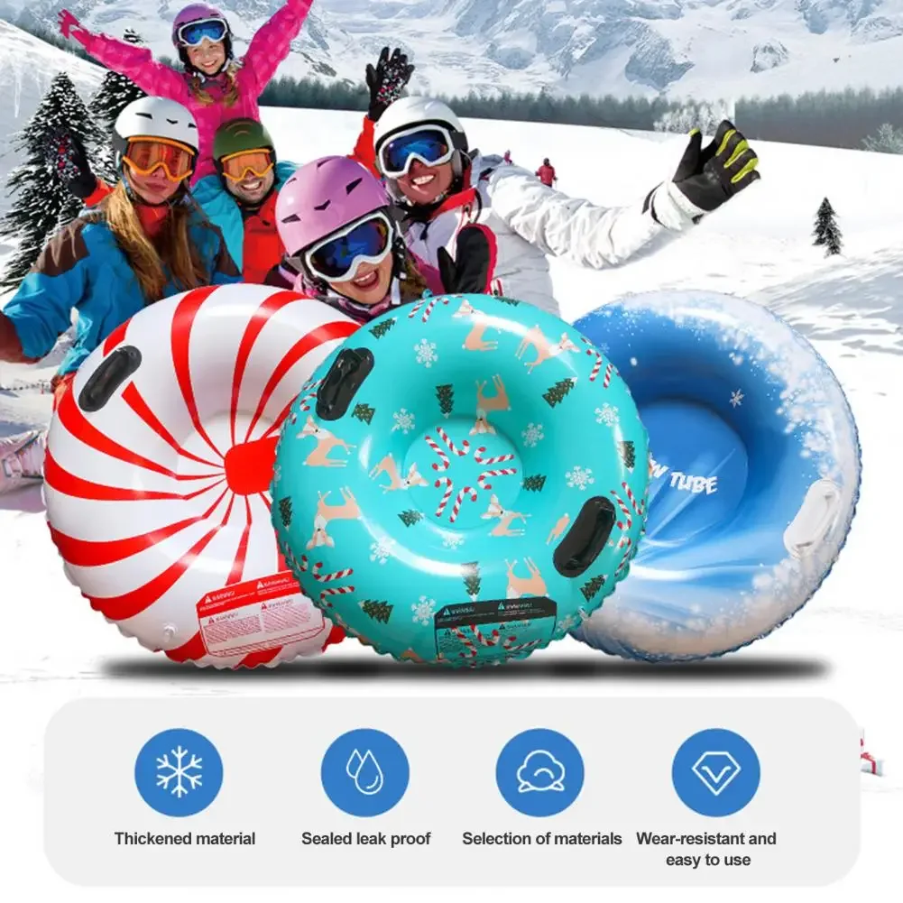 Ski Ring Aufblasbare PVC Rodelschlitten Rohr Verdicken Schnee Schläuche Winter Schnee Rohr mit Griff Schnee Racer Langlebig Schnee Schlitten Bord