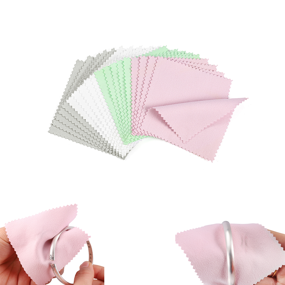 Prata e Ouro Pano de Limpeza Polimento, Soft Clean Wipe, Limpando Pano para Prata e Ouro Ferramenta Jóias, 50PCs