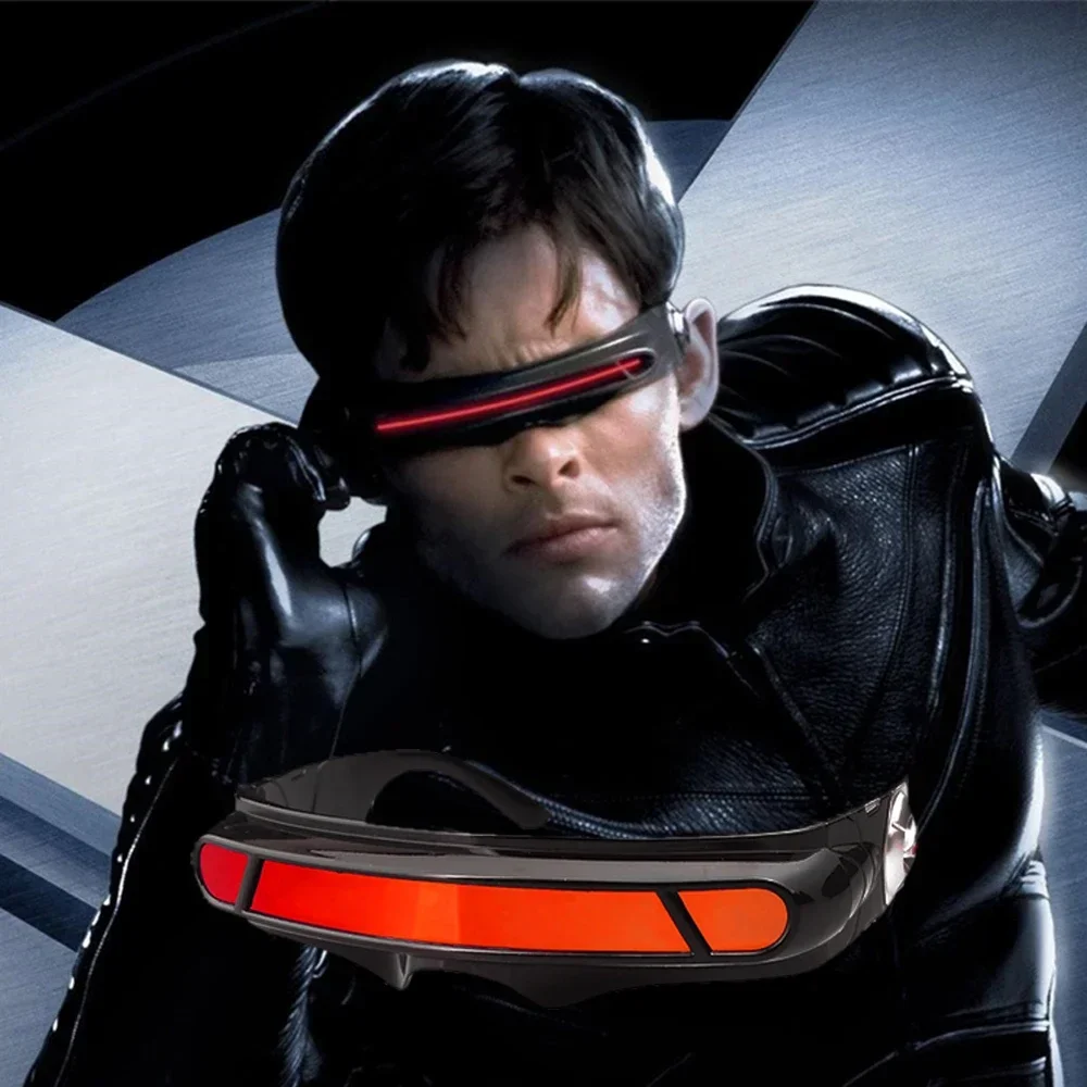 X-men Cyclops Cosplay Gafas de sol polarizadas para hombres y mujeres Material de memoria Escudo Gafas de sol de diseñador
