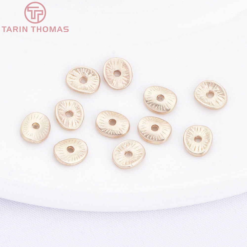 (3842) 200PCS 6*5MM Zinklegering Goud Kleur Ronde of gebogen geborstelde schijven Spacer Kralen Diy Sieraden bevindingen Accessoires