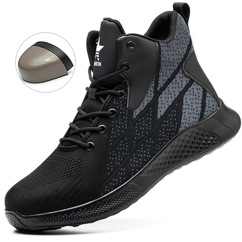 Zapatos de seguridad para hombre, zapatillas de trabajo a prueba de pinchazos, zapatos de trabajo ligeros, botas de seguridad antigolpes con punta de acero, zapatos indestructibles
