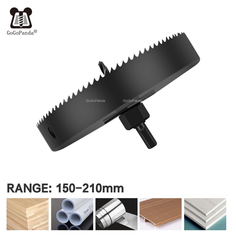 Envío Gratis, broca de sierras perforadoras de madera bimetálica de 150-210mm para carpintería, broca cortadora de madera DIY