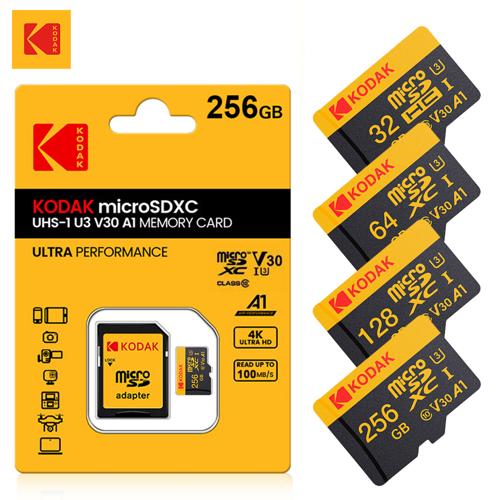 Kodak Micro-SD-Karte für Kodak Charmera Digitalkamera 32GB 64GB 128GB 256GB MicroSD-Speicherkarte Klasse 10 SDXC U3 4K TF-Karte
