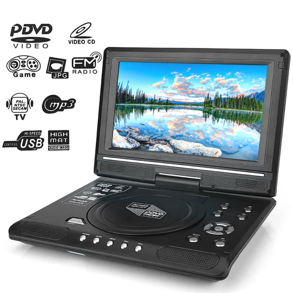 Jogo de aprendizagem das crianças leitor de tv leitor de dvd portátil móvel bateria de lítio recarregável leitor de cartão embutido