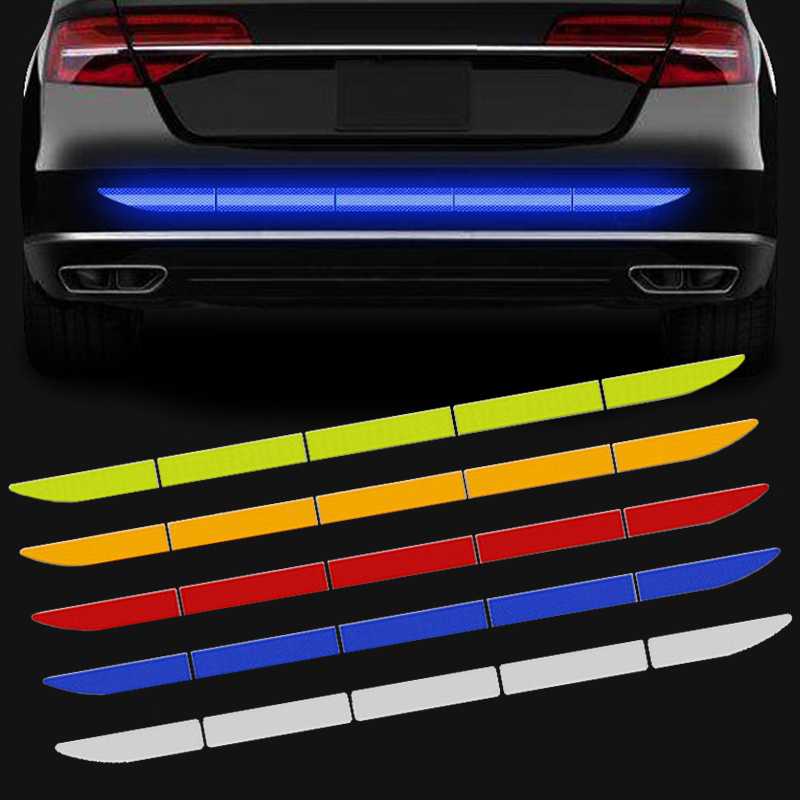 Calcomanía reflectante de 90cm para coche, cinta reflectora de advertencia de seguridad, pegatinas para coche, pegatina reflectora de advertencia anticolisión, accesorios para automóvil
