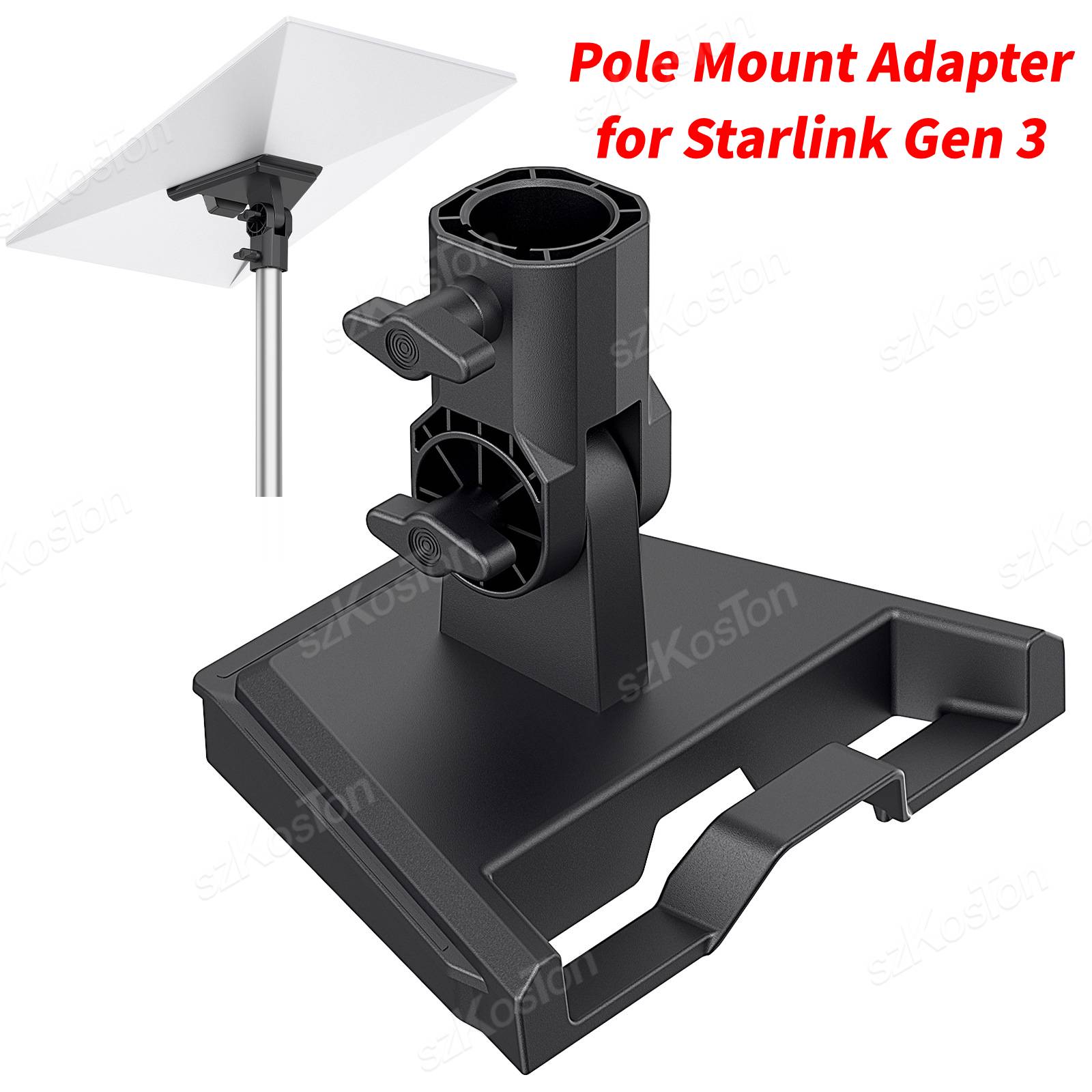 Adaptador de Montagem em Poste para Starlink Gen 3, Suporte de Montagem em Poste para Teto, Acessórios de Montagem Redondos para RV e Pátio, para Antena Starlink V3 Standard