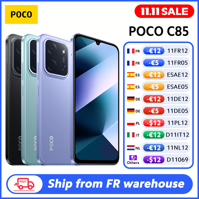 【Weltpremiere】POCO C85 Global Version Smartphone 128/256 GB Helio G81-Ultra 6000 mAh Akku 6,9-Zoll-Display 50 MP Kamera 33 W NFC