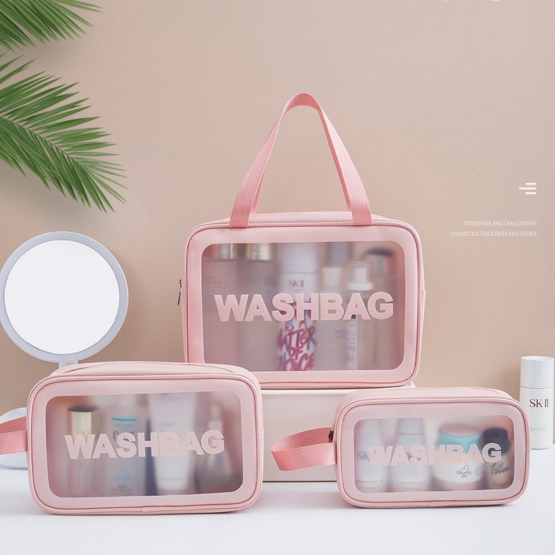 Bolsa de almacenamiento de viaje de PU para mujer, bolsa de cosméticos, bolsa de maquillaje, bolsas organizadoras de viaje, bolsa de lavado impermeable, estuches de cosméticos transparentes