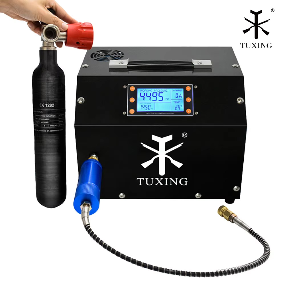 Kompresor udara PCP TUXING, sistem kontrol Digital, Otomatis berhenti, kompresor tekanan tinggi 4500Psi 300Bar, untuk senapan PCP