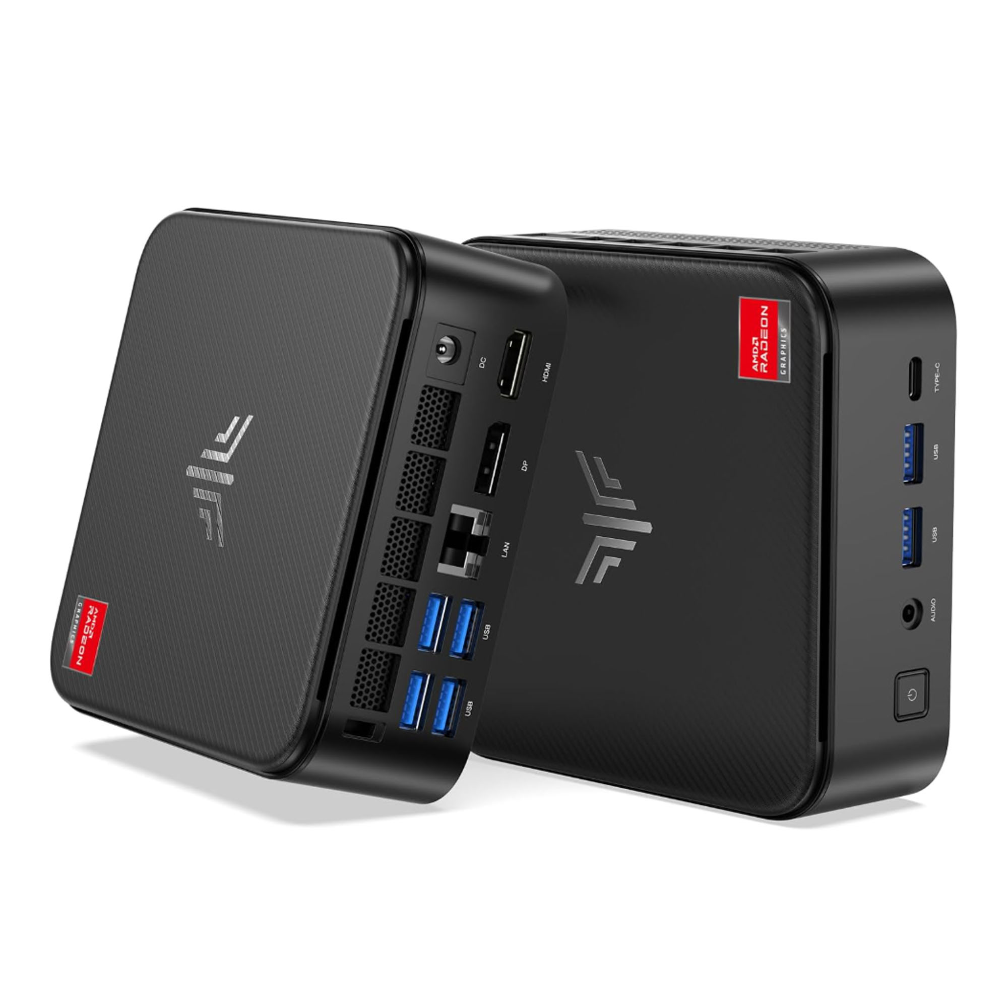 NIPOGI Mini PC met AMD Ryzen 7 7735HS, 16GB DDR4, 512GB M.2 SSD, Mini Gaming PC met USB Type-C, ondersteunt driedubbele 4K-schermen