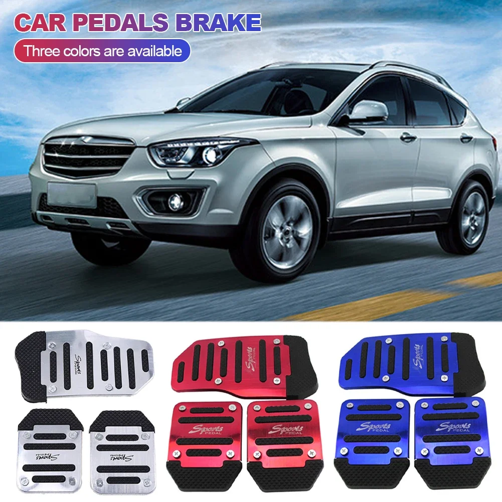 3 Stuks Universele Racing Handleiding Antislip Voetpedaal Pad Cover Aluminium Automatische Versnelling Rem Gaspedaal Auto-interieur Accessoires
