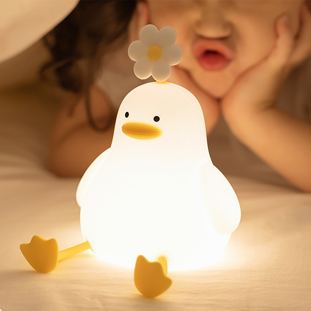 Cartoon Blume Ente Pat Lampe wiederauf ladbare dimmbare Home Night Light Kinder Schlafzimmer Nachttisch lampe für Kinder Freund Weihnachts geschenke