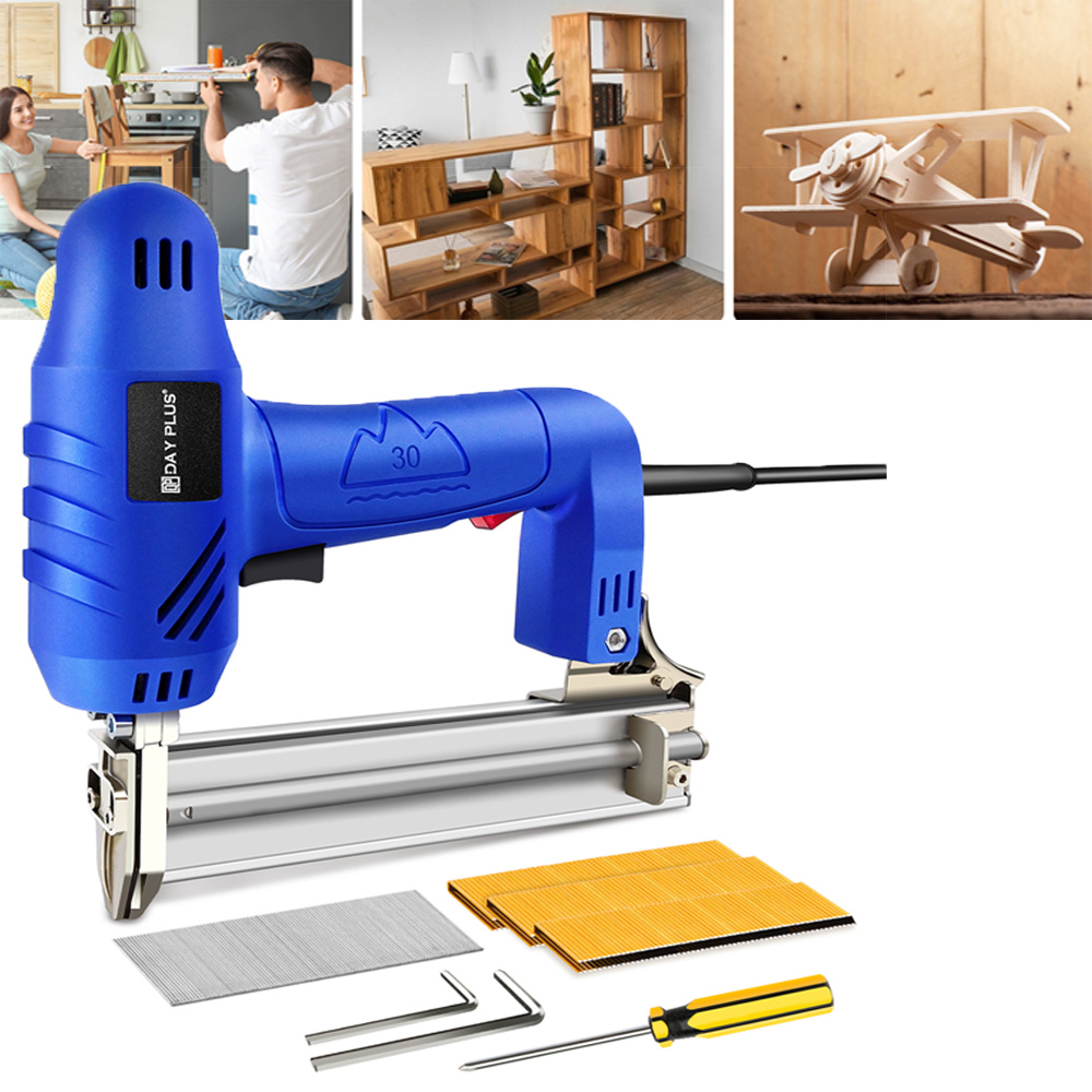 2 in 1 Cucitrice Nailer Tacker Pistola sparachiodi per punti metallici elettrica 5000W Pistola per punti metallici multifunzione per tappezzeria per pavimenti in legno Strumento per recinzione per tappeti