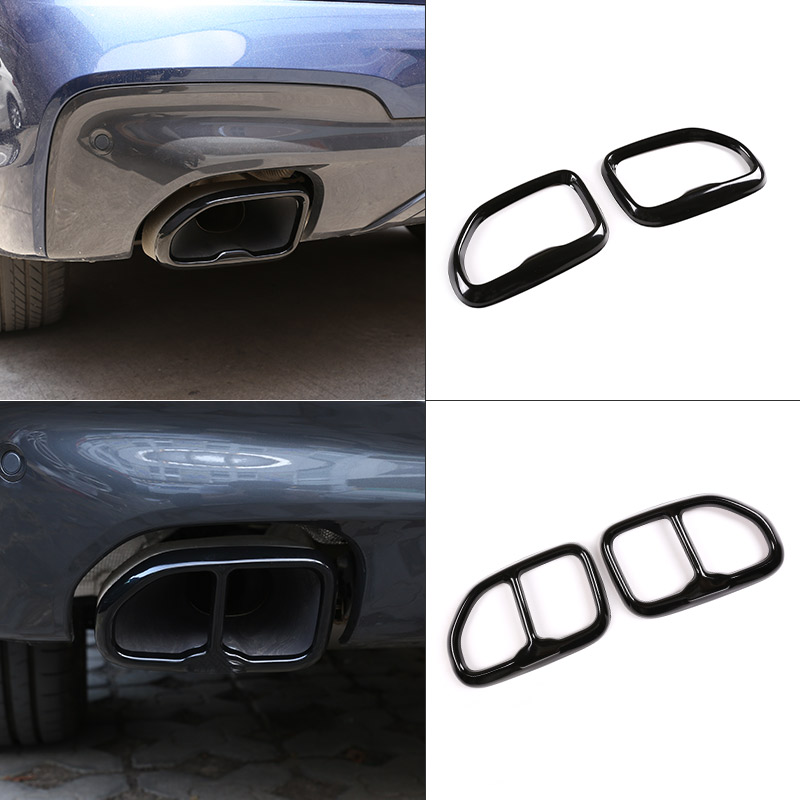 For BMW X3 G01 X4 G02 2018-2022 Stainless Steel Glossy Black Car Tail Exhaust Pipe Outlet Muffler Pipe Cover Trim Accessories