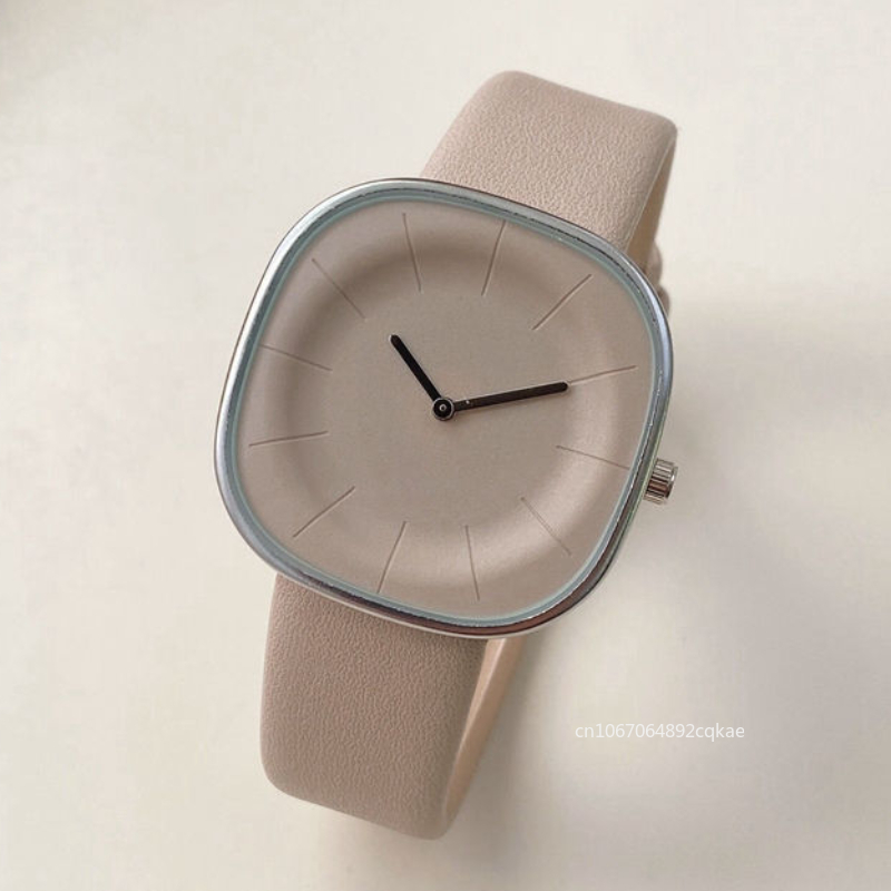 ผู้หญิงหรูหรานาฬิกา Minimalism Square Dial สายหนังนาฬิกาควอตซ์ใหม่นาฬิกาคู่นาฬิกาข้อมือ Montre Femme Reloj