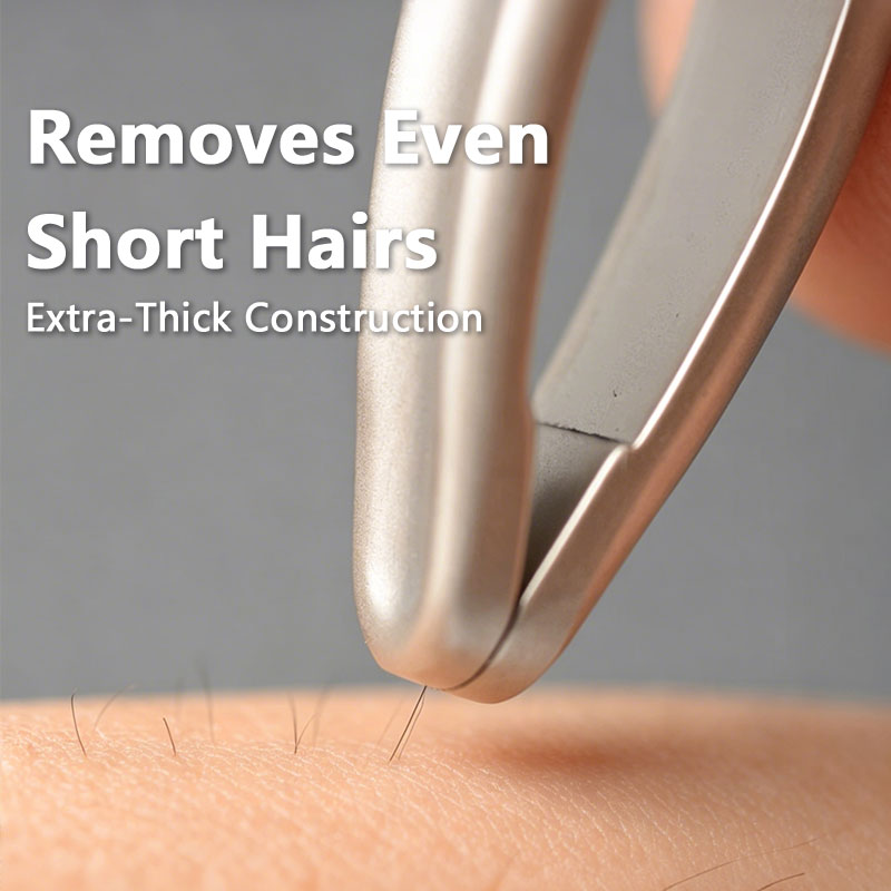 Premium Round Head Tweezers for Eyebrow & Facial Hair Removal Seamless Clips Short Hair Precision Beard Clip