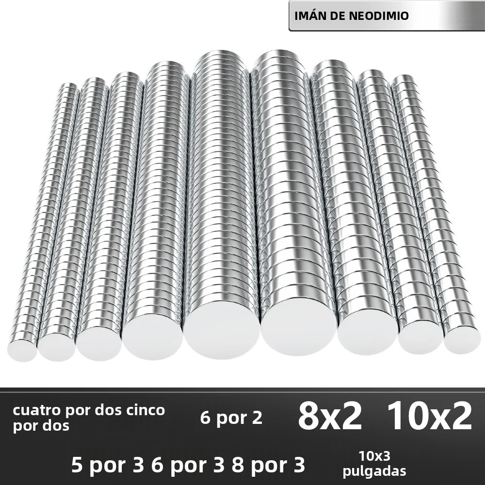 4x2 5x2 6x2 6x3 10x2 10x3mm N35 imán de neodimio súper fuerte redondo NdfeB potente imán magnético permanente para refrigerador