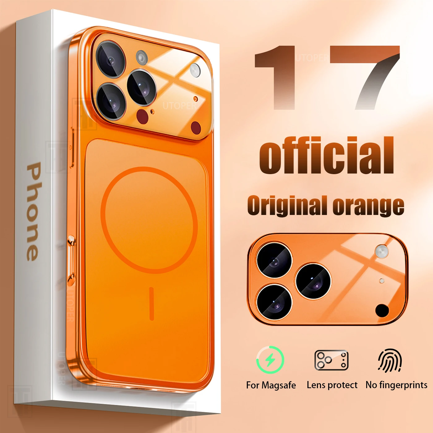 Luxo grande quadro lente de vidro proteger nova capa de telefone para iphone 17 ar 16 15 14 13 pro max 17 pro magsafe magnético pc capa dura