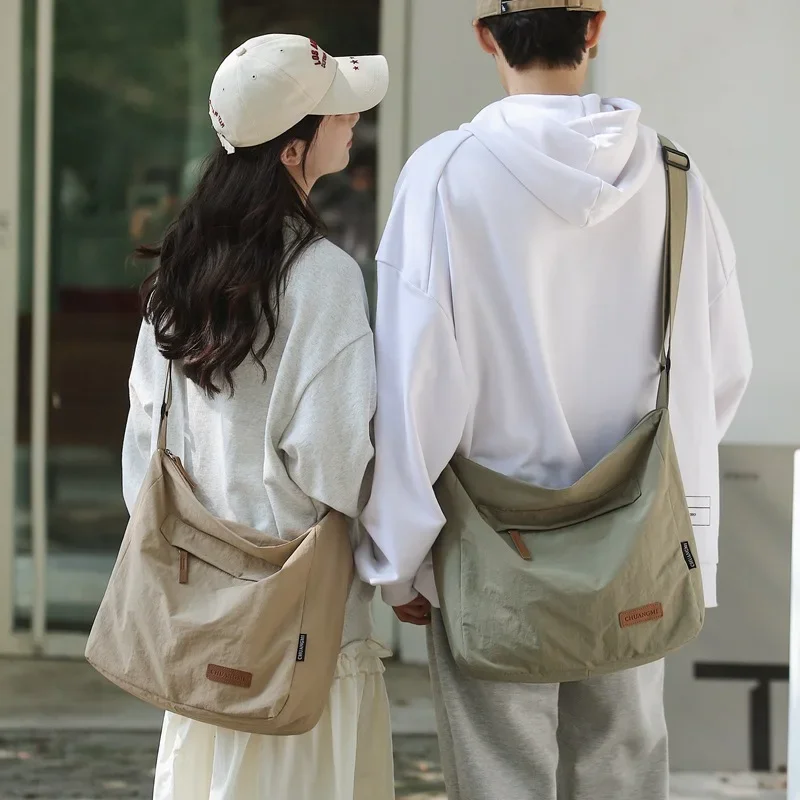 Bolso de hombro tipo bandolera japonés para hombre y mujer, bolsas de mensajero de lona grandes para estudiantes, bolsos de libros de marca, bolsos de mano para mujer 2024