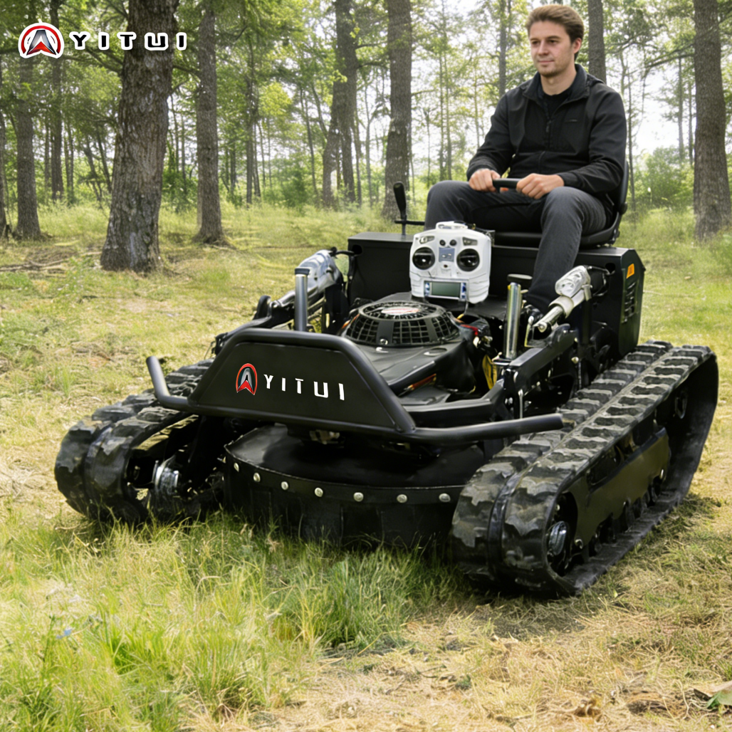 Customized Professional Remote Control Wheeled Lawn Mower | Self-Propelled Gas Powered Grass Trimmer with Remote Control