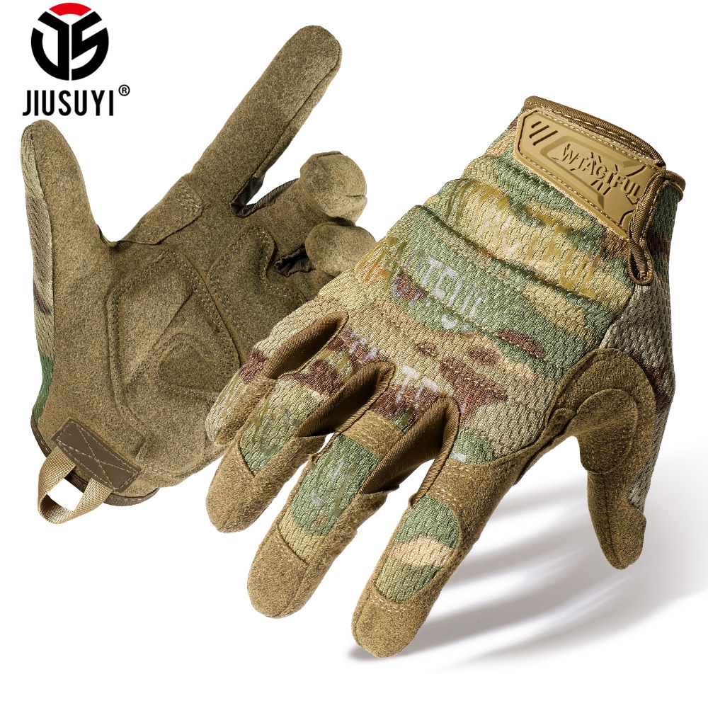 Touchscreen luvas táticas camuflagem paintball tiro airsoft combate caça à prova de choque luva de dedo cheio bicicleta das mulheres dos homens