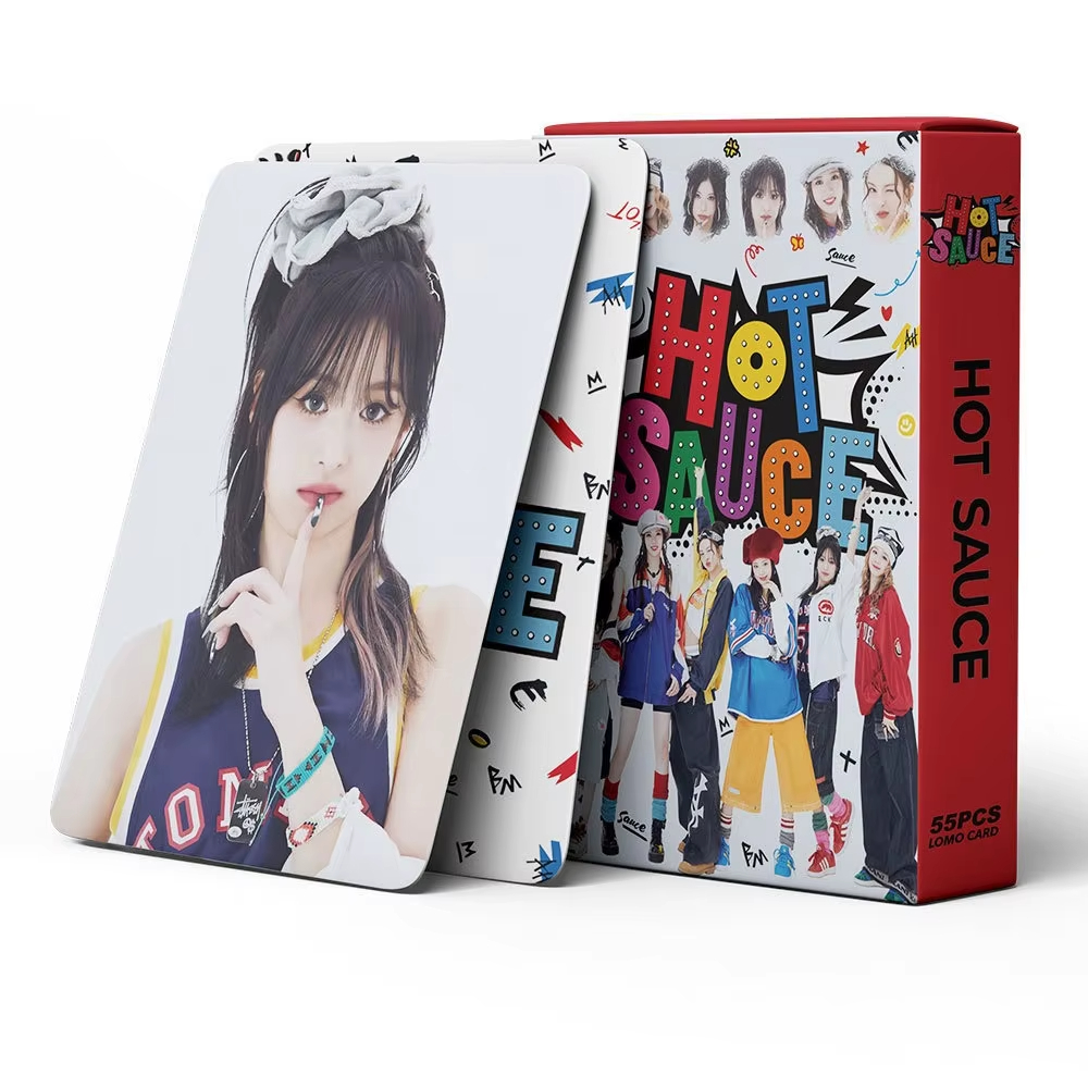 55 unids/set Kpop Girl Group nuevo álbum SAUCE CALIENTE Lomo tarjeta HELLO MONSTIEZ foto tarjeta 1er aniversario Lomo tarjeta para regalos de estudiantes