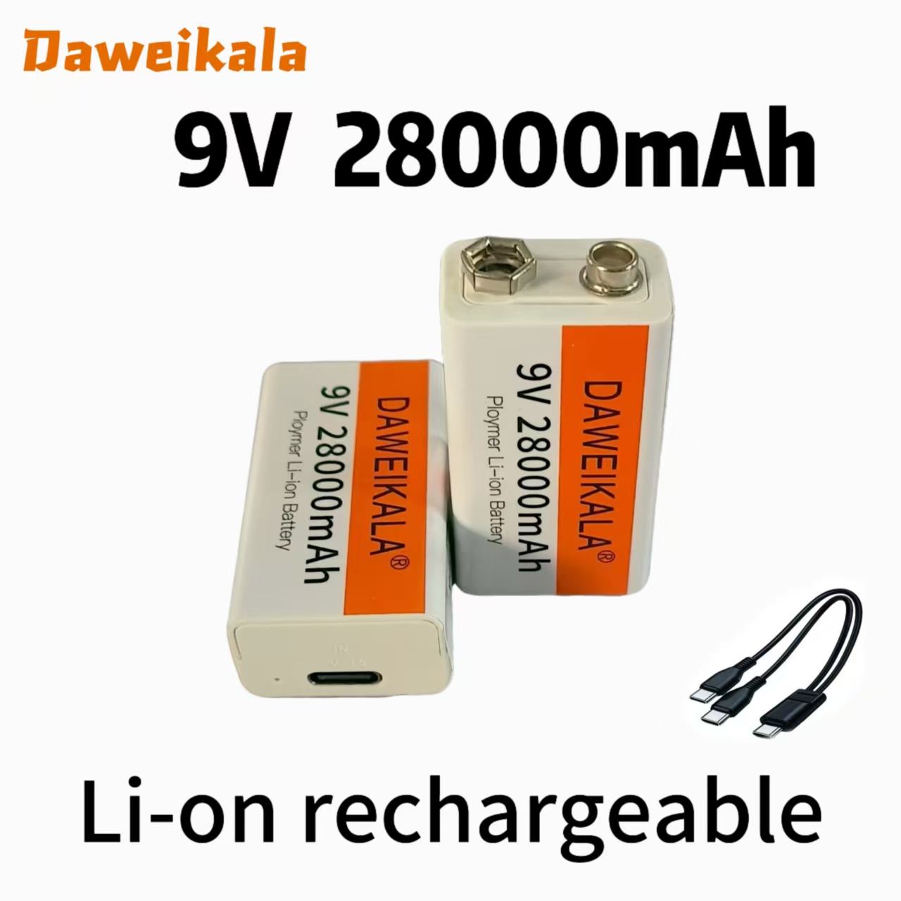 2025 9V 28000mAh Li-ion Rechargeable Batteries – Micro USB, 9V Lithium for Multimeter, Microphone, Toys, Remotes & KTV Use