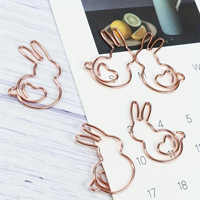 Marque-pages à trombones en forme de cœur, 10 pièces, adorables lapin, parfaits pour les étudiants, organisateur de signets et projets d'artisanat de bricolage