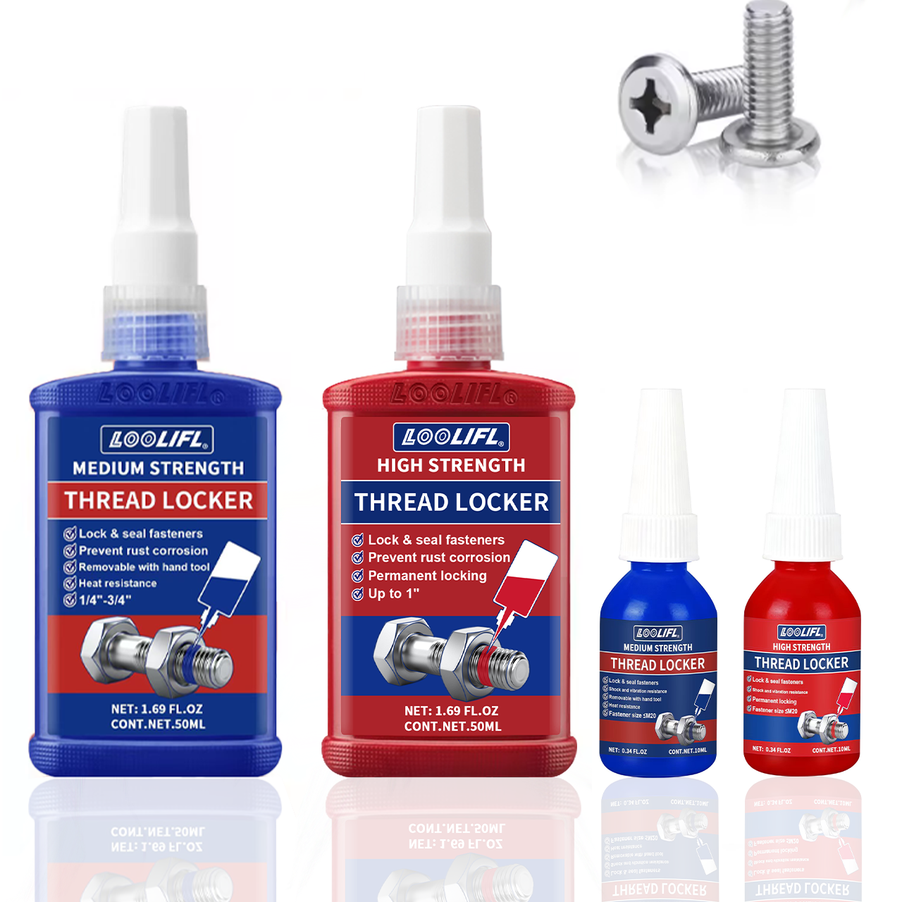 243-271 medium to high strength thread locking agent, thread adhesive, waterproof, corrosion-resistant, and highly stable