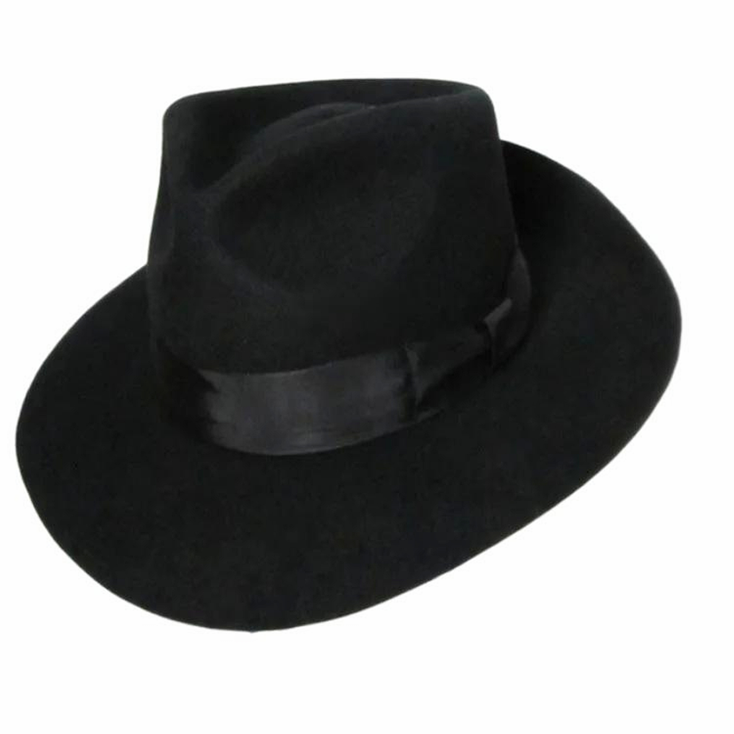 Fedora-Retro-Hut aus schwarzer Wolle von Michael Jackson mit Namen Formal Gentry