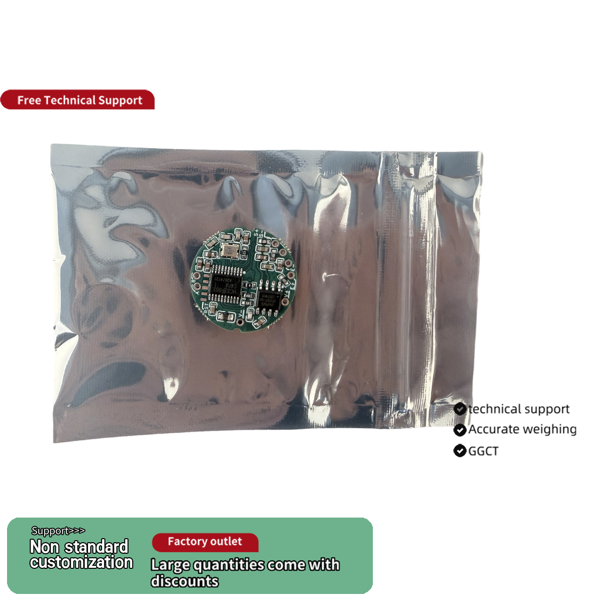 Digitale 485 Weegsensorversterker PCB Modbus RTU Load Cell Transmitter High-Speed Sampling Module 1280Hz met gratis software