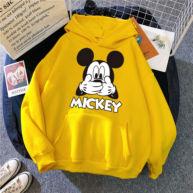Sudadera con capucha Kawaii de los años 90 de Minnie Disney, Top corto de Mickey Mouse, sudaderas con capucha para mujeres, sudadera para niños y niñas, ropa de calle Harajuku
