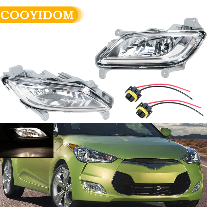 Światło przeciwmgielne przedniego zderzaka do Hyundai Veloster 2011 2012 2013 2014 2015-2017 Reflektor z przewodami Części samochodowe 922012V010 922022V010