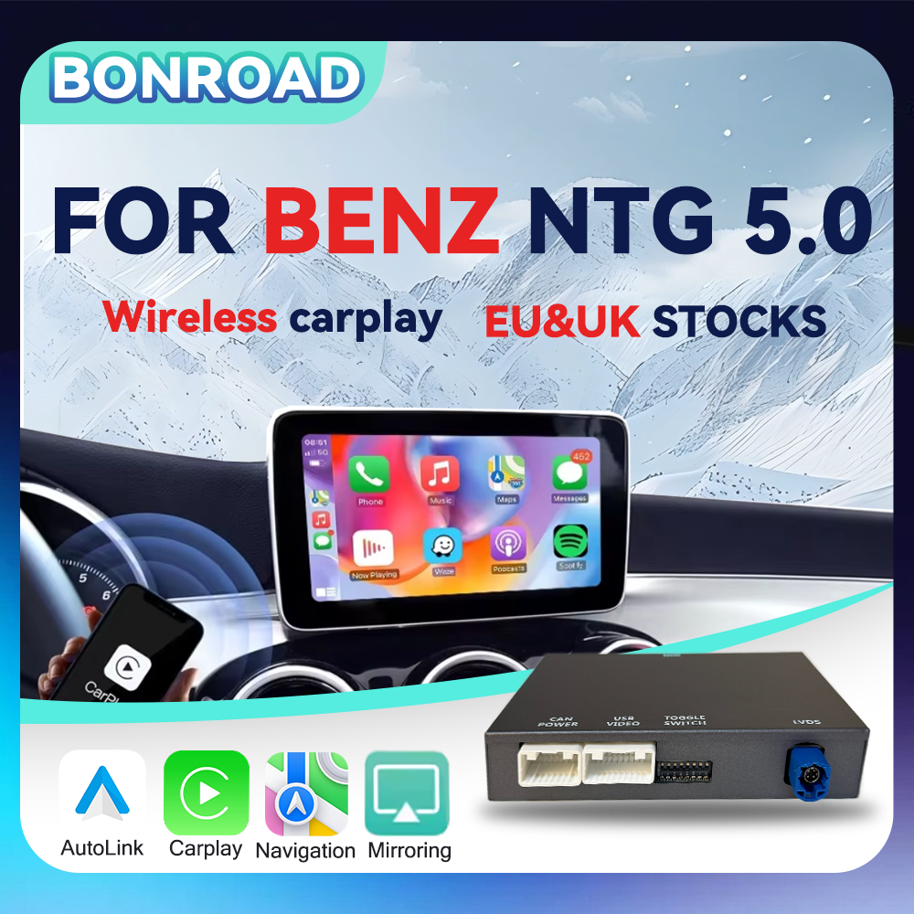 Bonroad Dla NTG 5.0 Bezprzewodowy adapter CarPlay Android Auto Moduł Dla Benz Dla C GLC W205 A CLA GLA B E GLE CLS Z Bluetooth