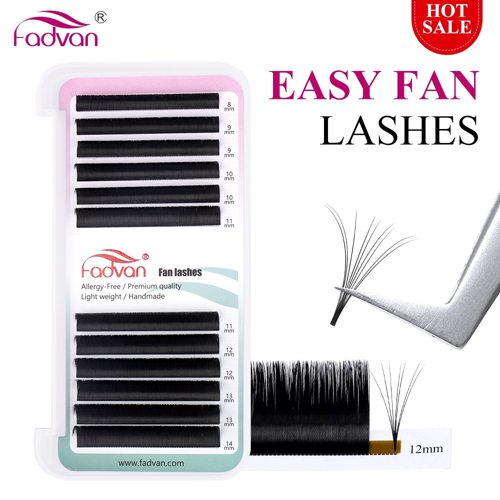 FADVAN Easy Fanning Eyelashes Extensions Soft Blooming Flare Auto Fan Eyelash Natural Make-up Light Cilia Easy Fan False Lashes