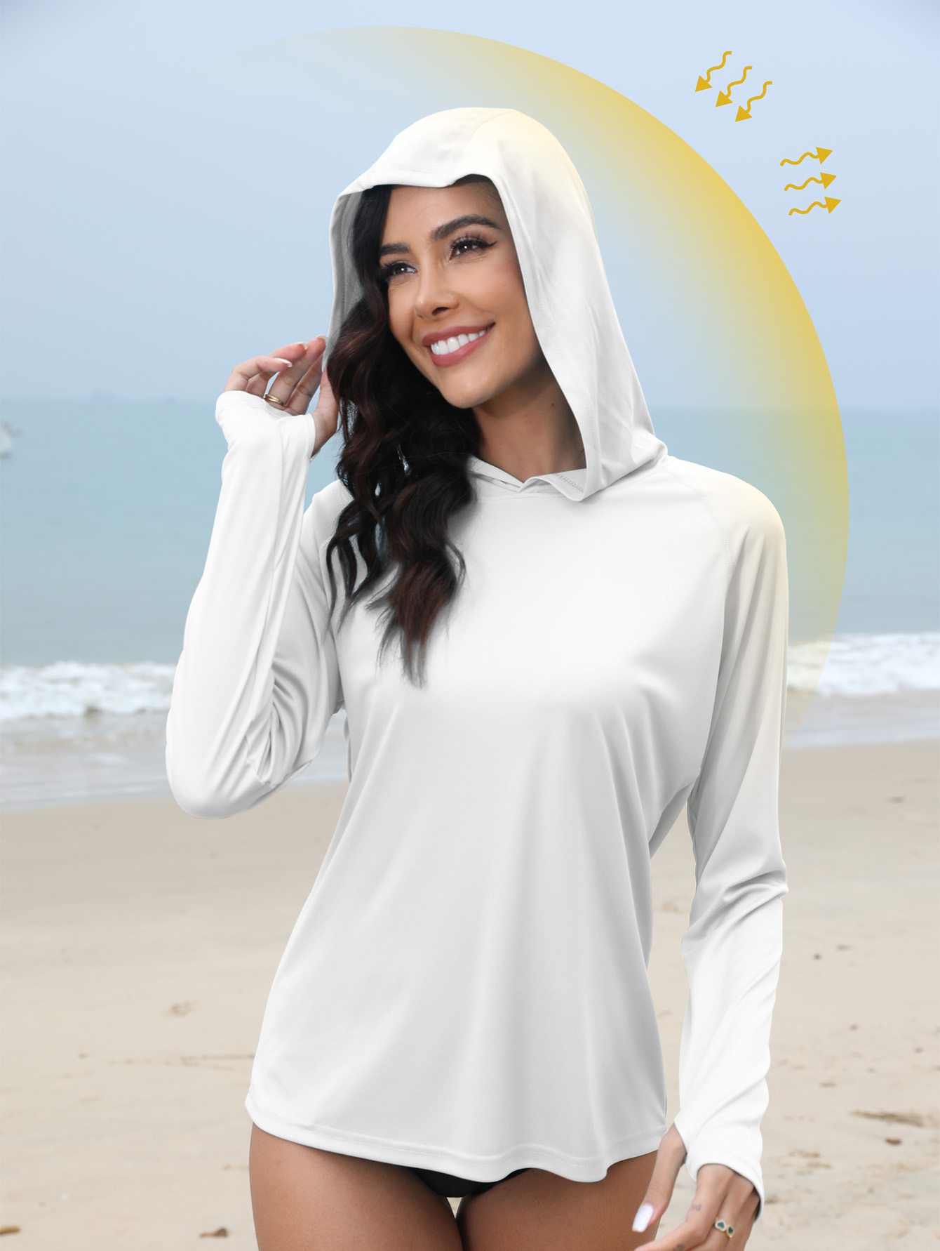 Jaket tabir surya wanita. Kaos lengan panjang