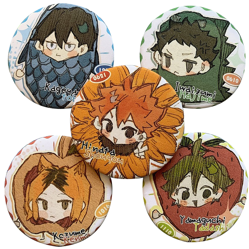 アニメハイキューブローチピン漫画コスプレ日向翔陽影山飛雄バッジブローチバックパック服アクセサリー友人ギフト