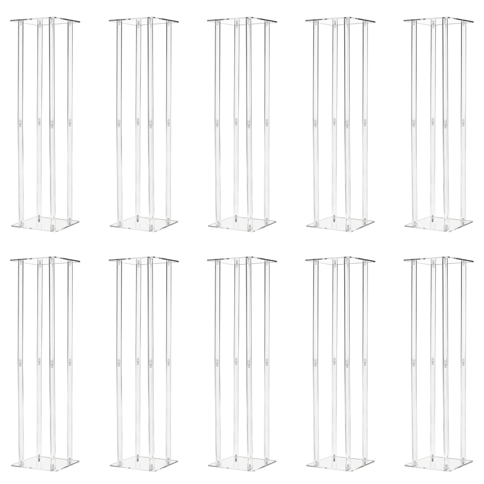 10 Pcs Acrylic Vase Column Stand 31.5 Inch Tall Centerpiece Wedding Decoration Vase Elegant Acrylic Flower Stand Tabletop Displa