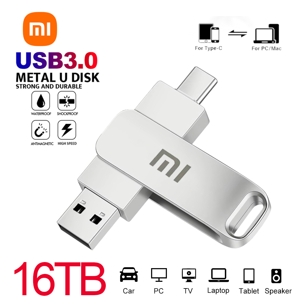 Unidades Flash USB tipo C Xiaomi, unidad colgante de 2TB, interfaz USB 3,0, unidad de bolígrafo OTC de gran capacidad, memoria de disco U de 16TB para teléfono y PC