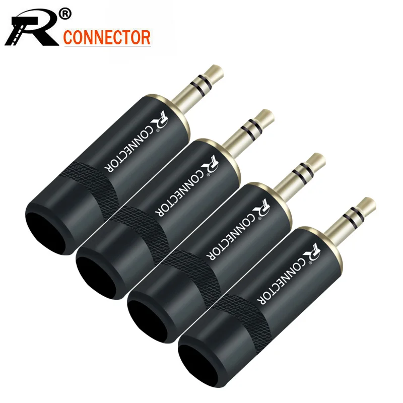 2PCS 3.5MM Jack Stereo 3.5MM Male Plug Konektor Kuningan Berlapis Emas Jack 3.5MM Kawat Konektor untuk 6MM Kabel Headphone Earphone