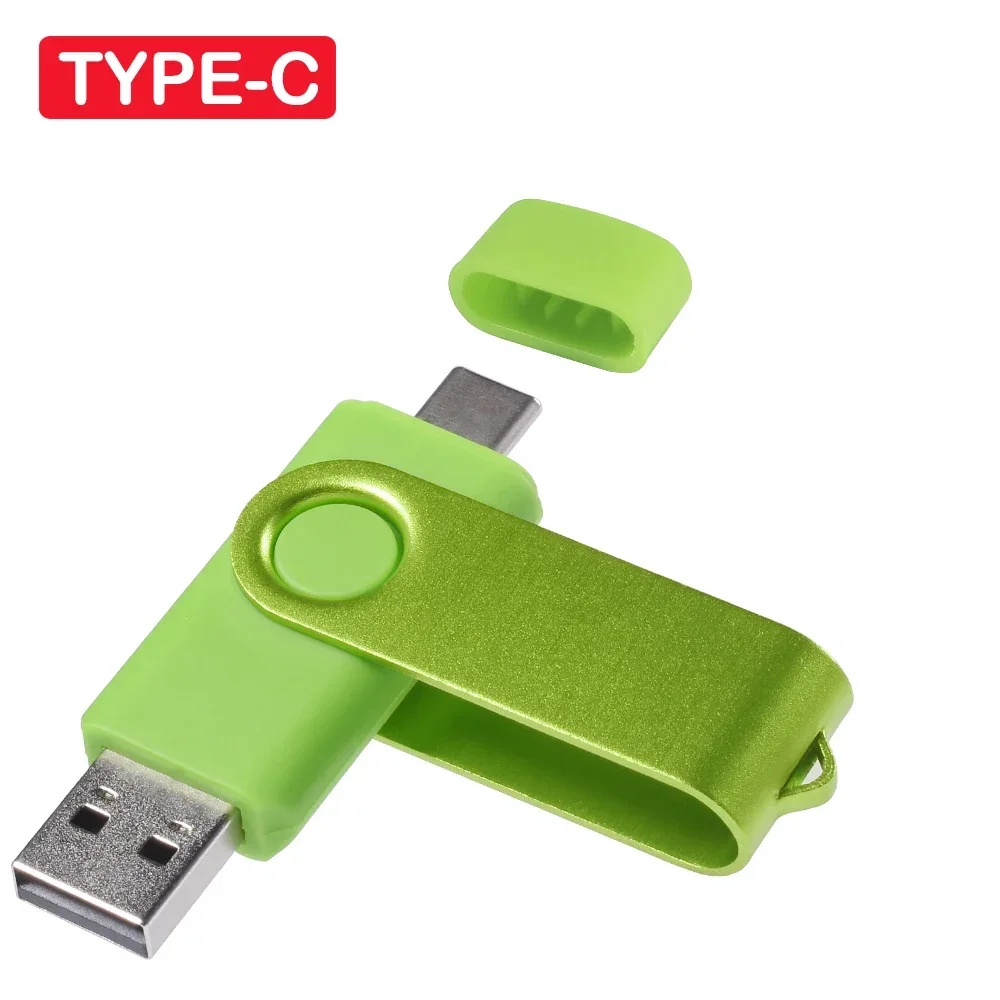 Unidad Flash USB TYPE-C, unidad de bolígrafo roja de alta velocidad de 128GB, memoria azul oscuro de 64GB, memoria USB giratoria de 32GB, disco U colorido de 16GB