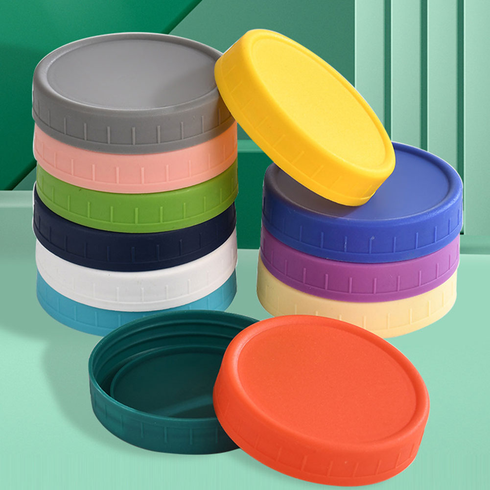 8PCS Mason-Jar Tampas de plástico 70mm/86mm Bola compatível Kerr Marcas Reutilizáveis ​​​​à prova de vazamento Tampas de silicone de vedação Acessórios de cozinha