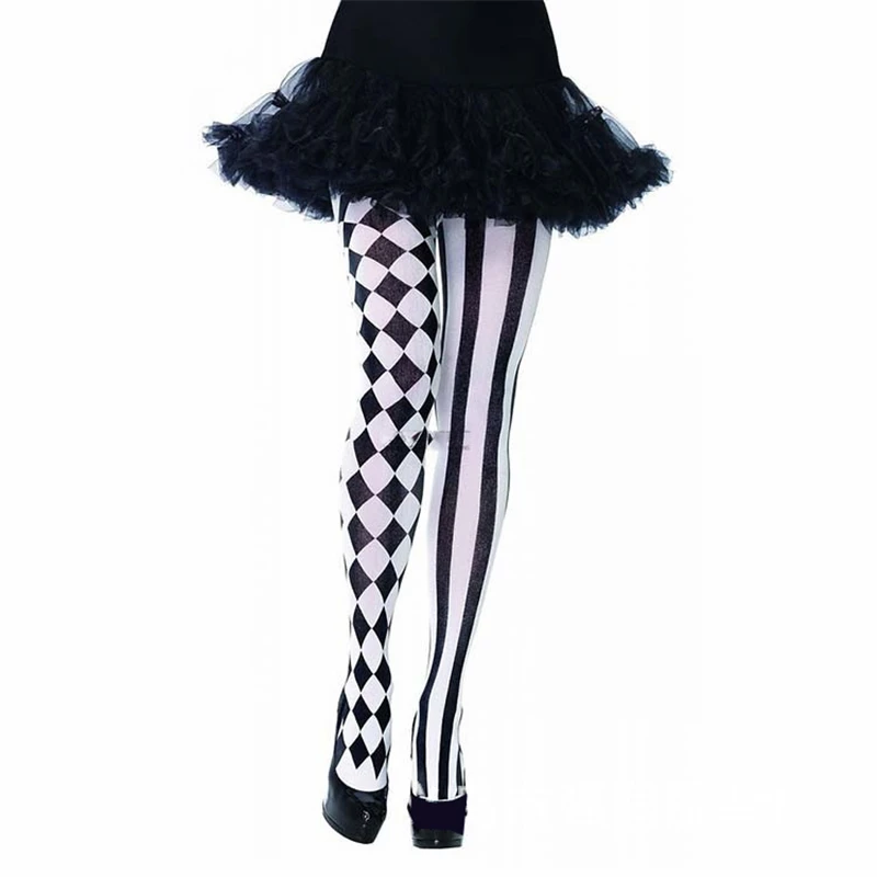 Spring Autumn Lady Cosplay Striped Tights Stripe Stocks High Elastic Pantyhose Stockings Women Party Chrismas Clown Tights sock