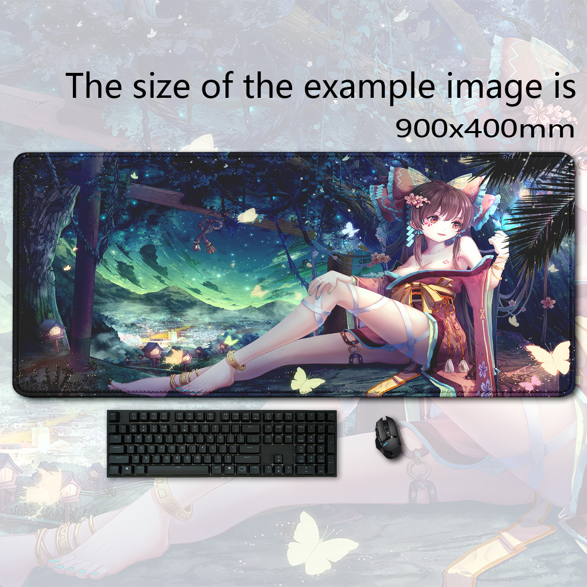 Anime Touhou Projeto Grande Jogo Mousepad, Espessamento LockEdge Mouse Pad, Teclado de computador Table Desk Mat