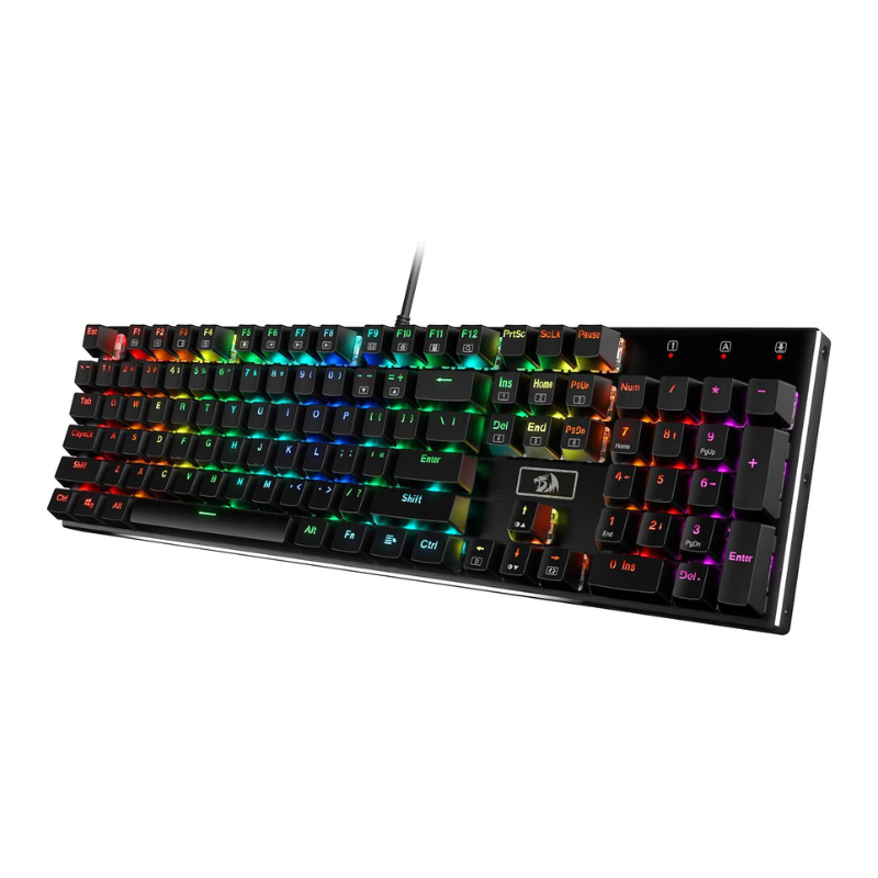 Redragon K556 RGB-LED-Hintergrundbeleuchtung, kabelgebunden, 104-Tasten, Hot-Swap-geräuschabsorbierende Schaumstoffe, mechanische Gaming-Tastatur