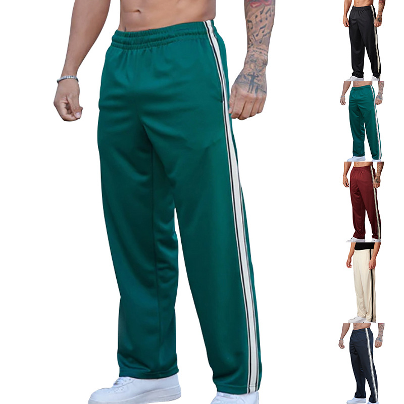 2026 Cross-Border Spring and Summer New Trendy Brand Strips Men's Straight-Leg Pants American Loose Sports Trousers Sweatpants