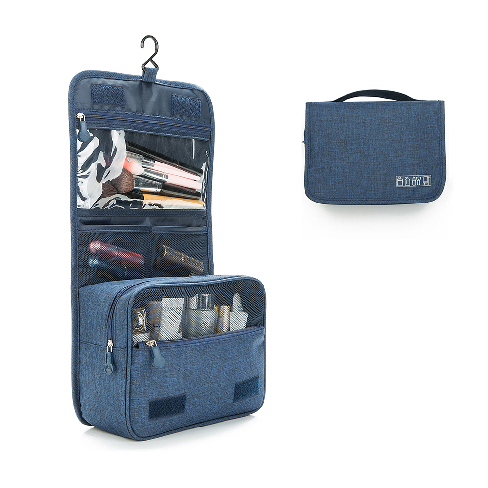 Borsa per cosmetici da viaggio portatile Borsa da toilette impermeabile di grande capacità con gancio per appendere per borsa da bagno per uomo e donna