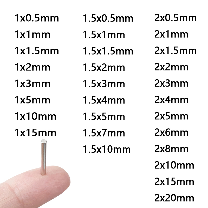 Круглые микромагниты 1x0,5 1x1 1x1,5 1x2 1x3 1x5 1x10 1,5x0,5 1,5x1 1,5x1,5 1,5x2 1,5x10 2x10 2x15 2x20 мм магнит на холодильник