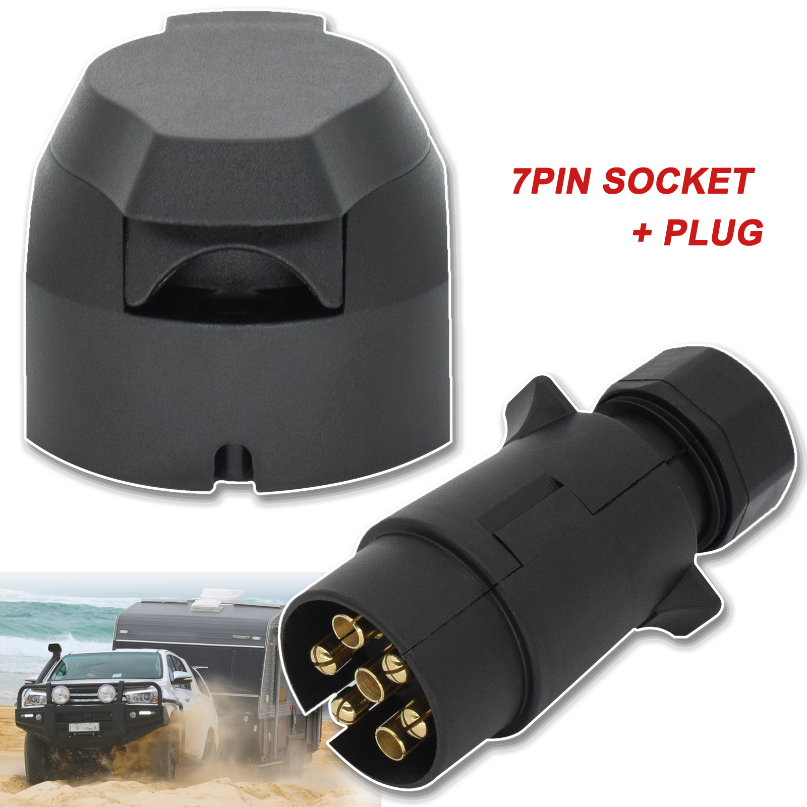 ปลั๊กอะแดปเตอร์เชื่อมต่อไฟฟ้าสำหรับรถพ่วงยุโรป12V 7ขา + ปลั๊กพ่วงบาร์พ่วงอะแดปเตอร์เชื่อมต่อไฟฟ้าสำหรับ RV รถบรรทุกรถตู้อะแดปเตอร์การถ่ายโอนสัญญาณ